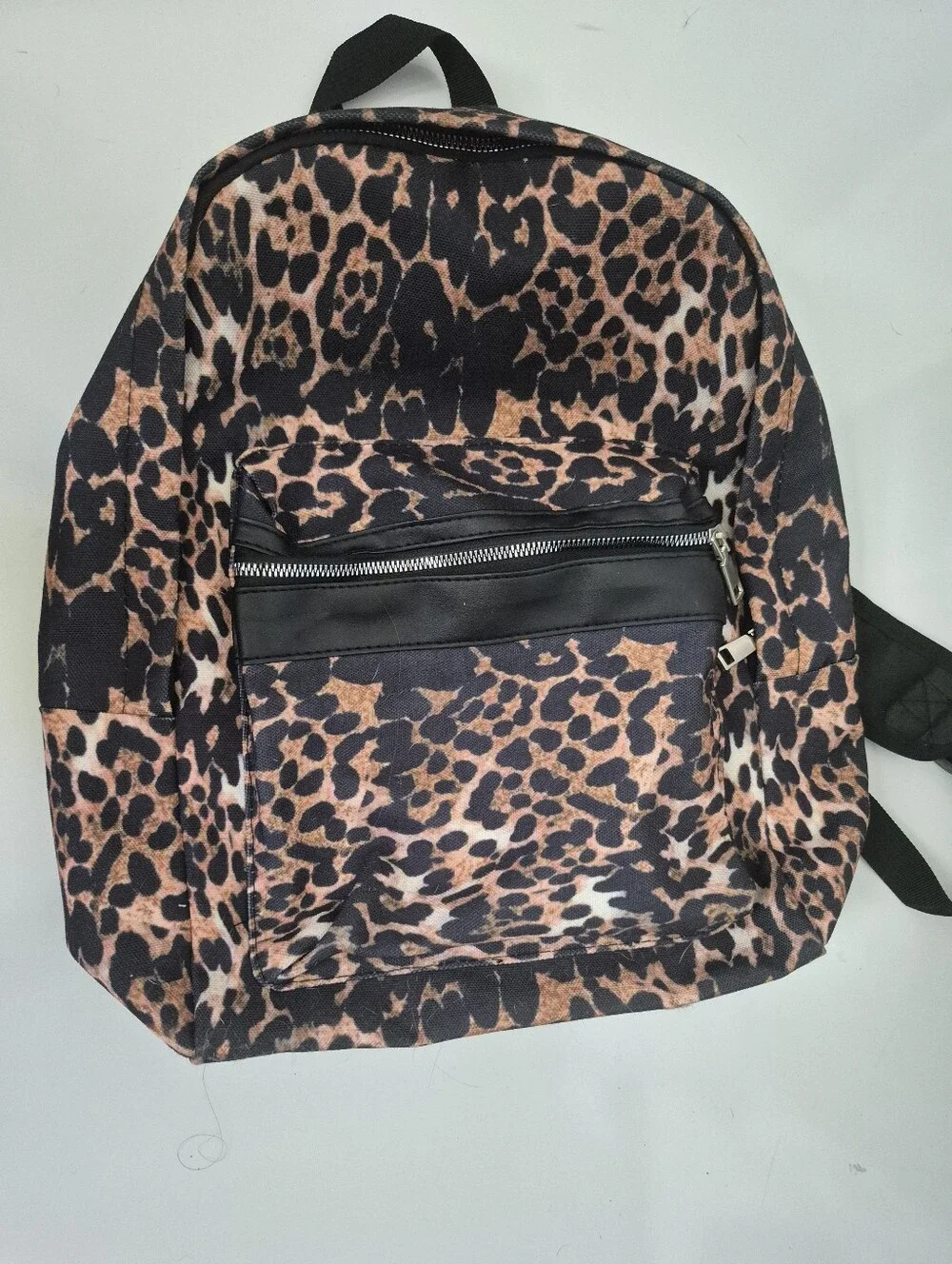 Leopard Print Backpack Animal Print Spots Black & Brown